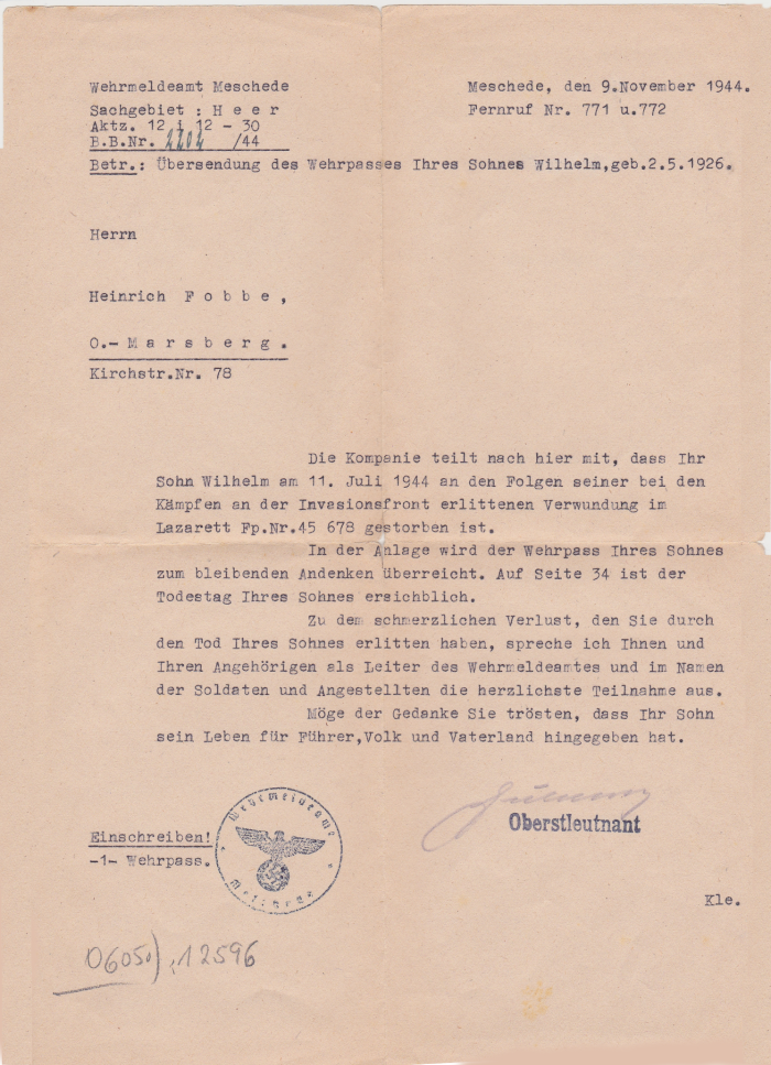 Scan eines Wehrmachtsbriefs